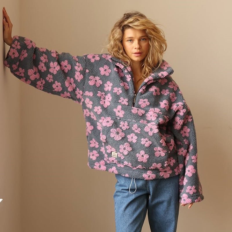 Women's Cosy Floral Fleece Jumper