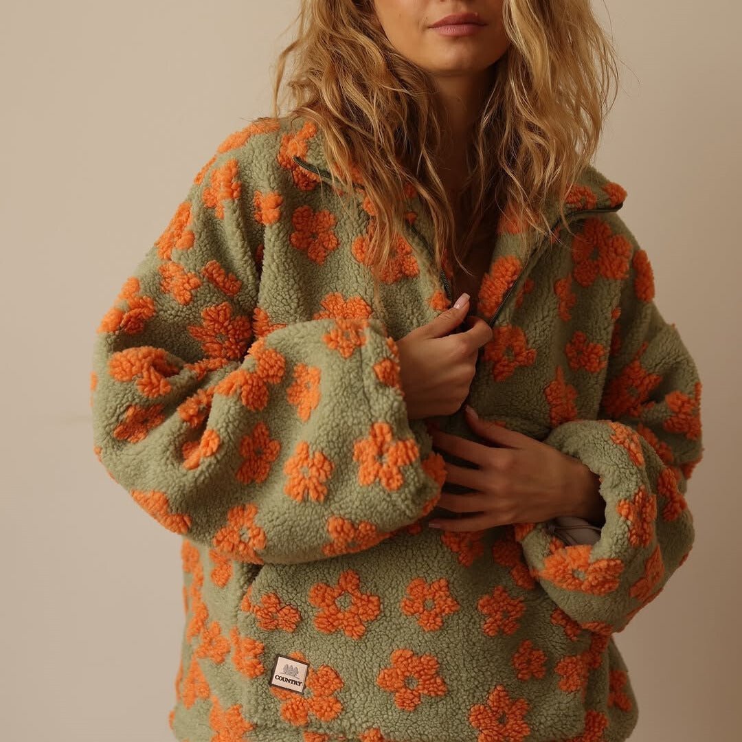 Women's Cosy Floral Fleece Jumper