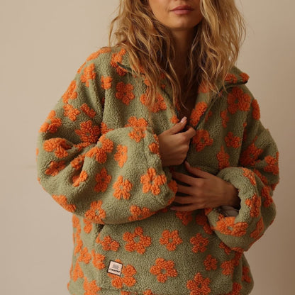 Women's Cosy Floral Fleece Jumper