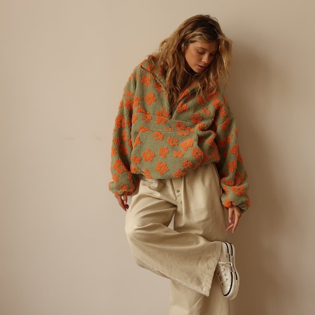 Women's Cosy Floral Fleece Jumper