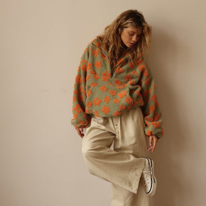 Women's Cosy Floral Fleece Jumper