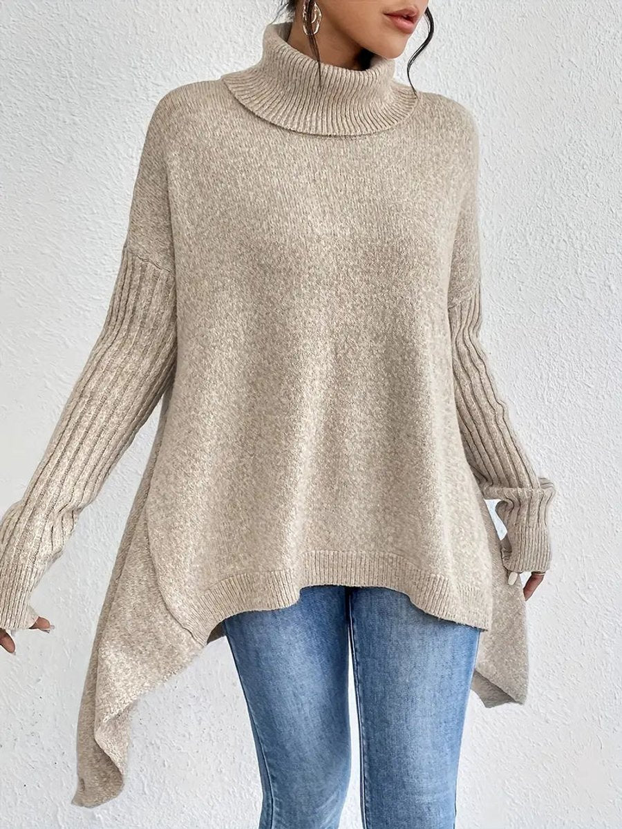 Women's Oversized Longline Turtleneck Jumper