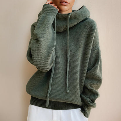 Women's Oversized Wool Hooded Jumper
