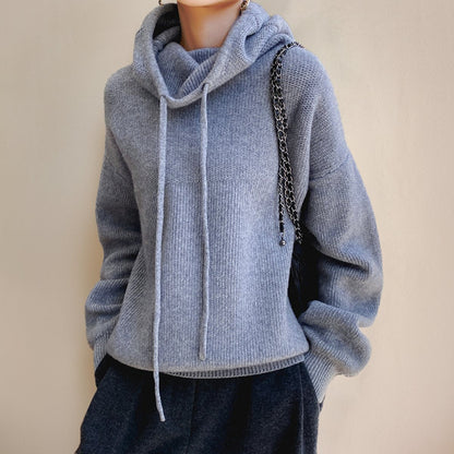 Women's Oversized Wool Hooded Jumper