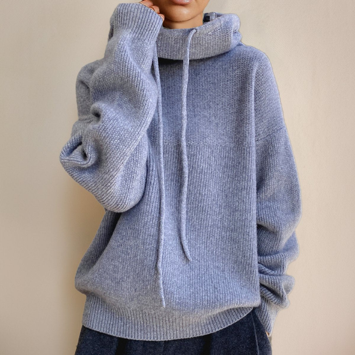 Women's Oversized Wool Hooded Jumper