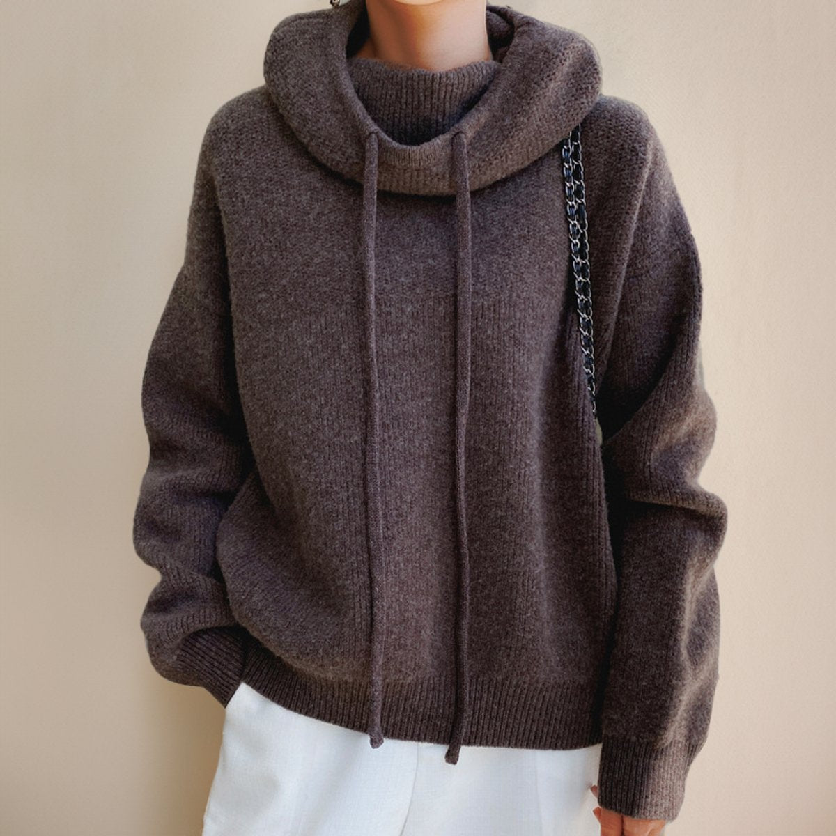 Women's Oversized Wool Hooded Jumper