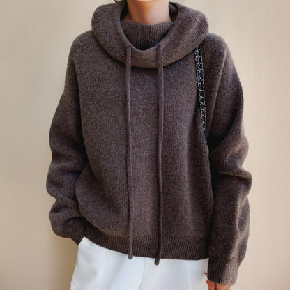 Women's Oversized Wool Hooded Jumper