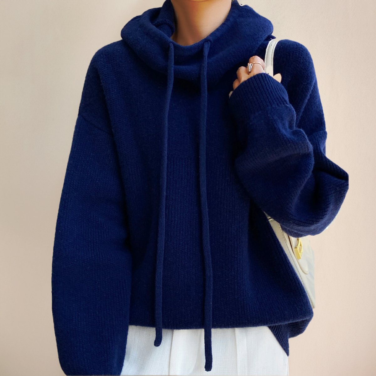 Women's Oversized Wool Hooded Jumper