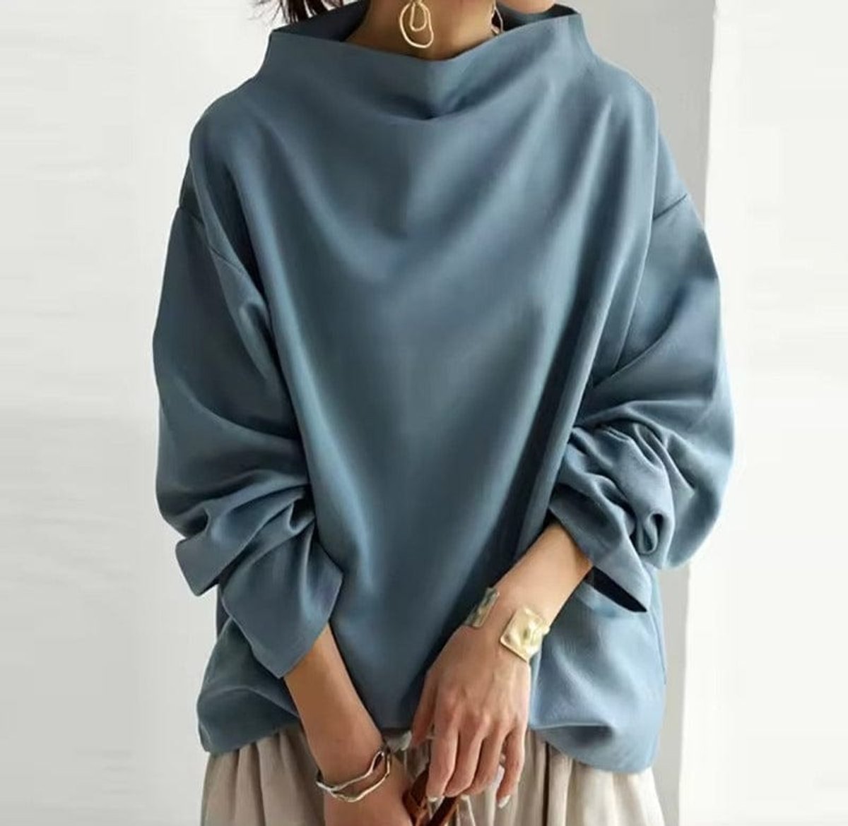 Women's Oversized Mock Neck Jumper