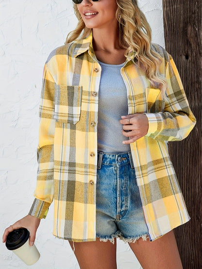 Women's Oversized Plaid Flannel Jacket