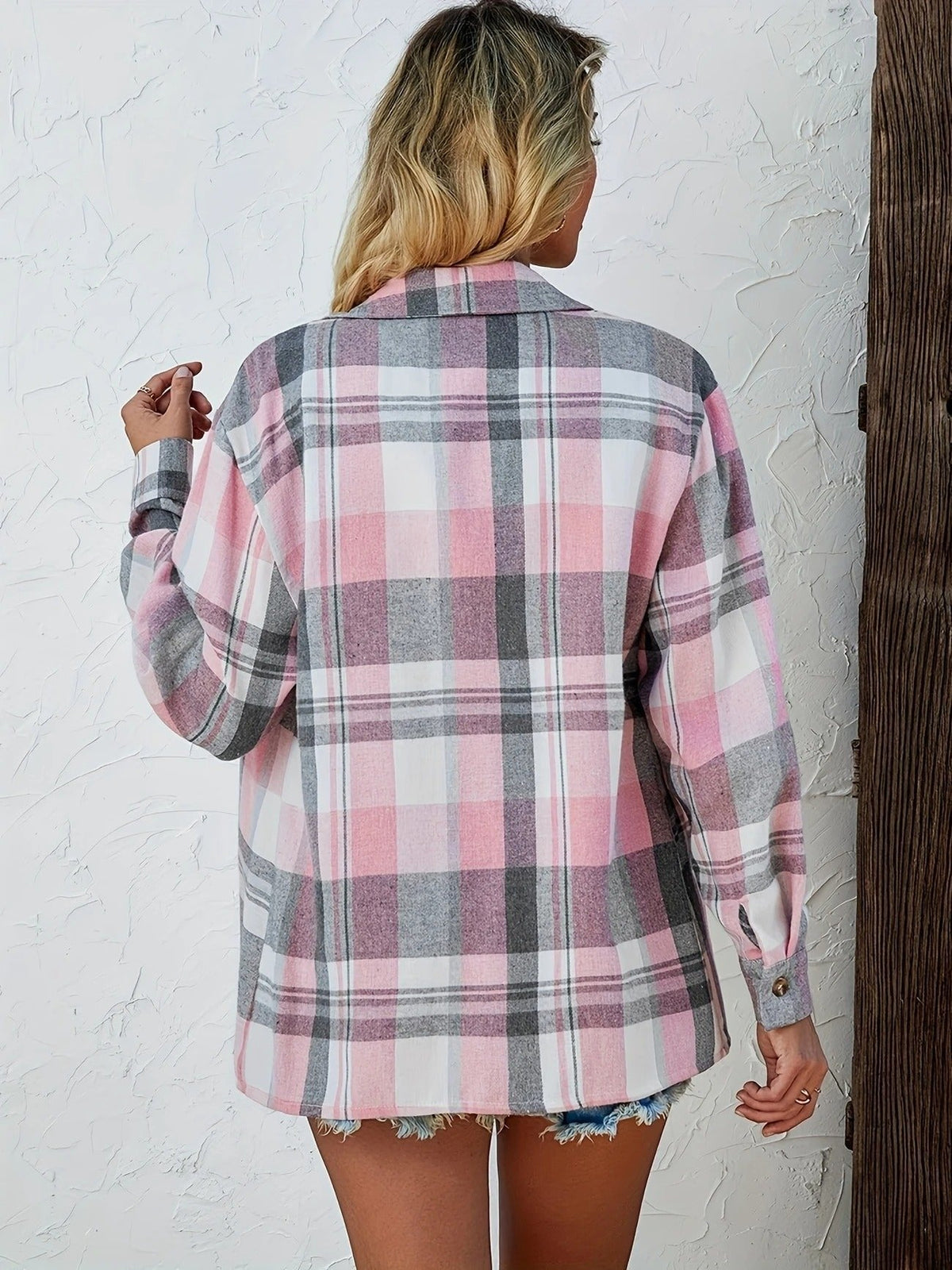 Women's Oversized Plaid Flannel Jacket