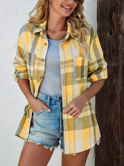 Women's Oversized Plaid Flannel Jacket