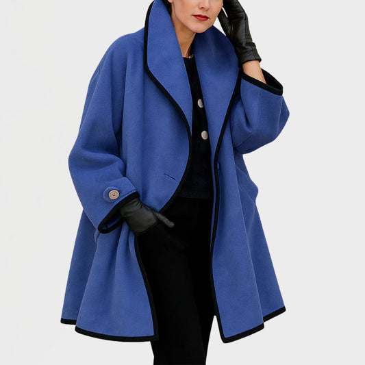 Women's Oversized Contrast Trim Coat