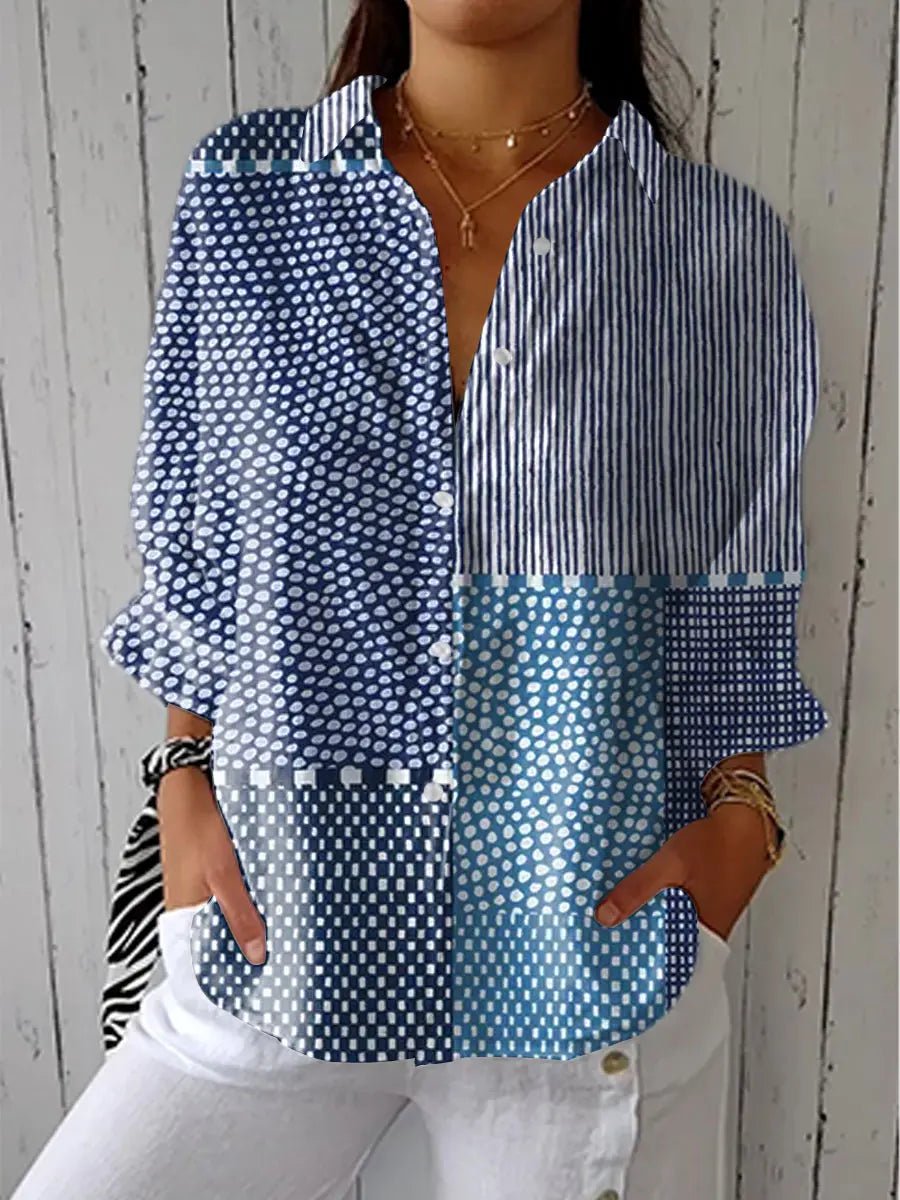 Women's Patchwork Relaxed Fit Blouse