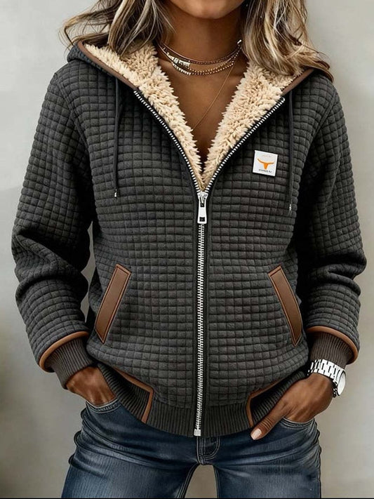 Women's Sherpa-Trimmed Quilted Jacket