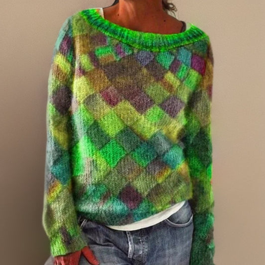 Women's Argyle Pattern Knit Jumper