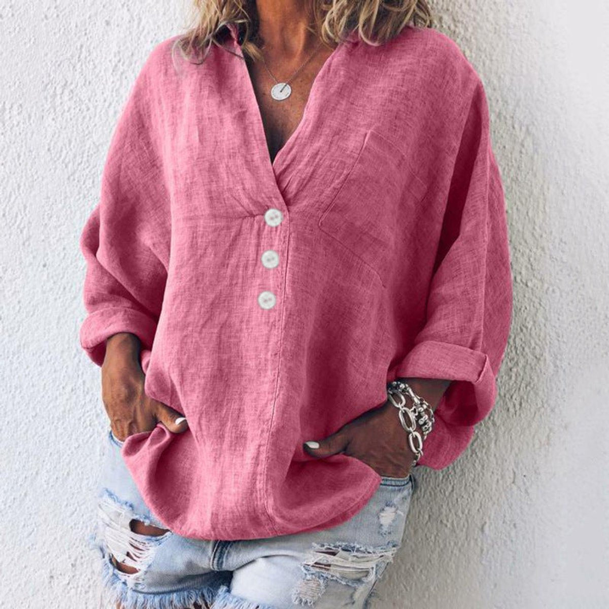 Women's Cotton-Linen Sweater Shirt