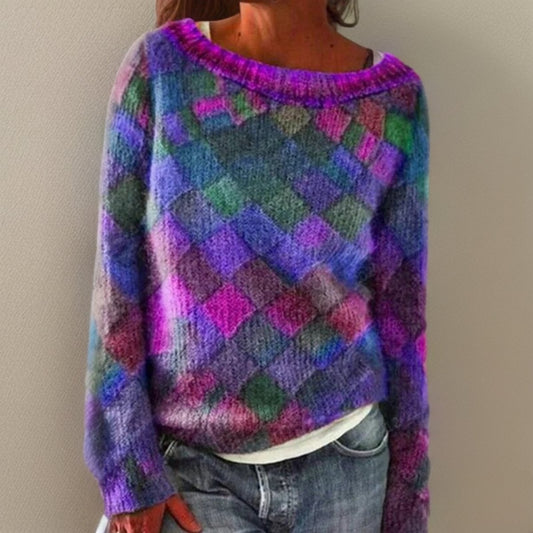 Women's Diamond Pattern Knit Jumper