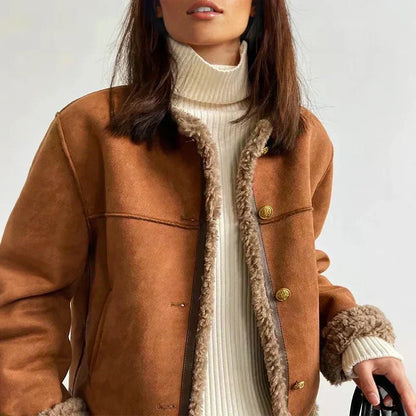 Women's Faux Shearling Cropped Jacket
