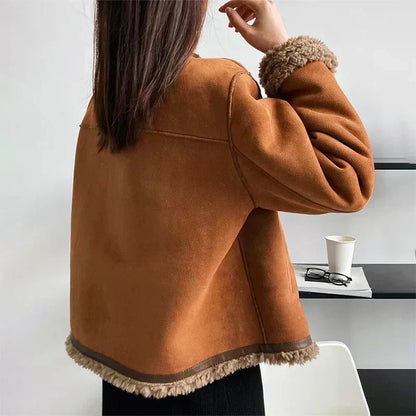 Women's Faux Shearling Cropped Jacket