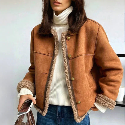 Women's Faux Shearling Cropped Jacket