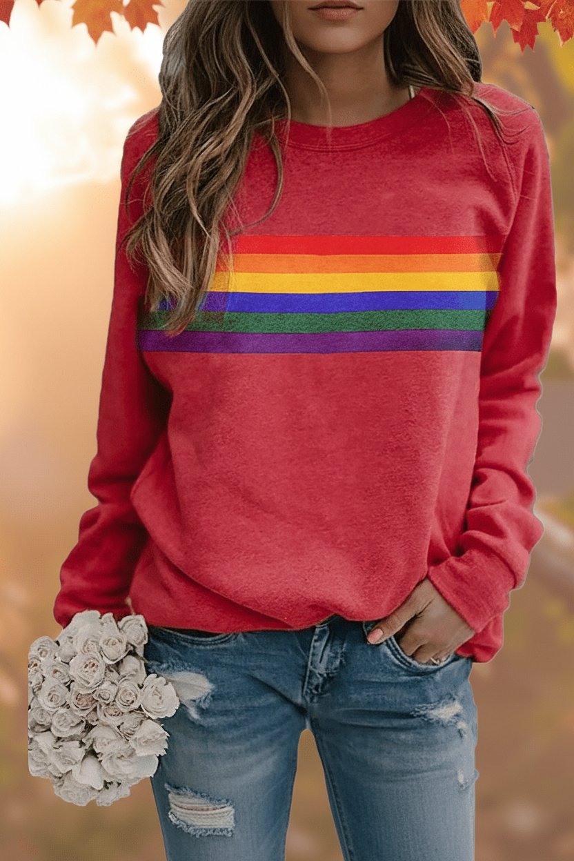 Women's Rainbow Stripe Jumper