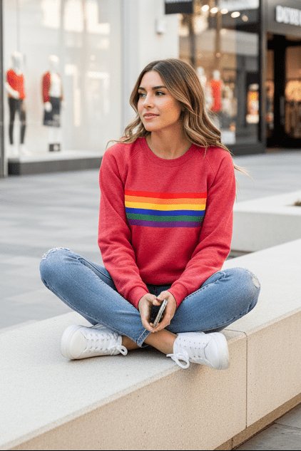 Women's Rainbow Stripe Jumper