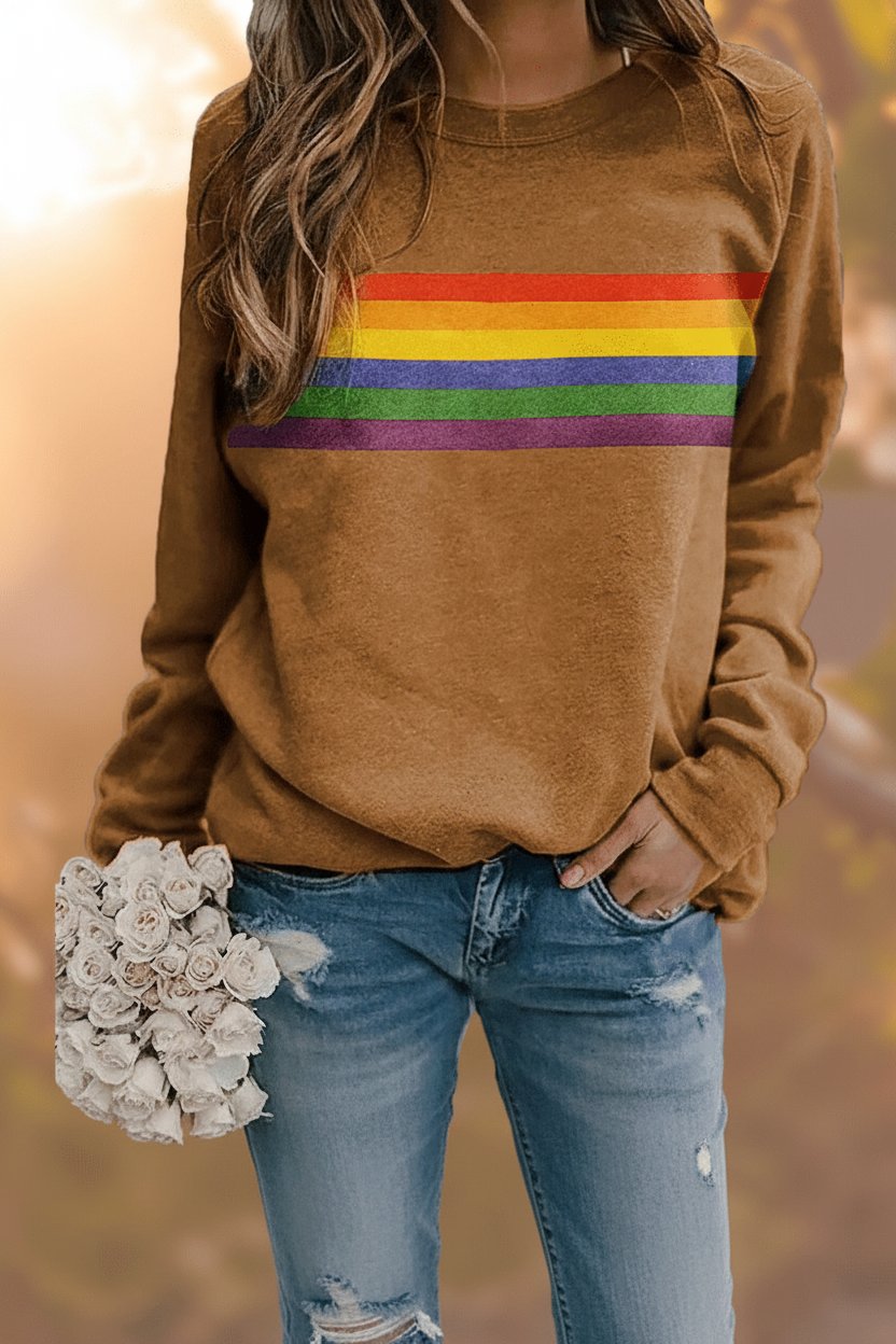 Women's Rainbow Stripe Jumper