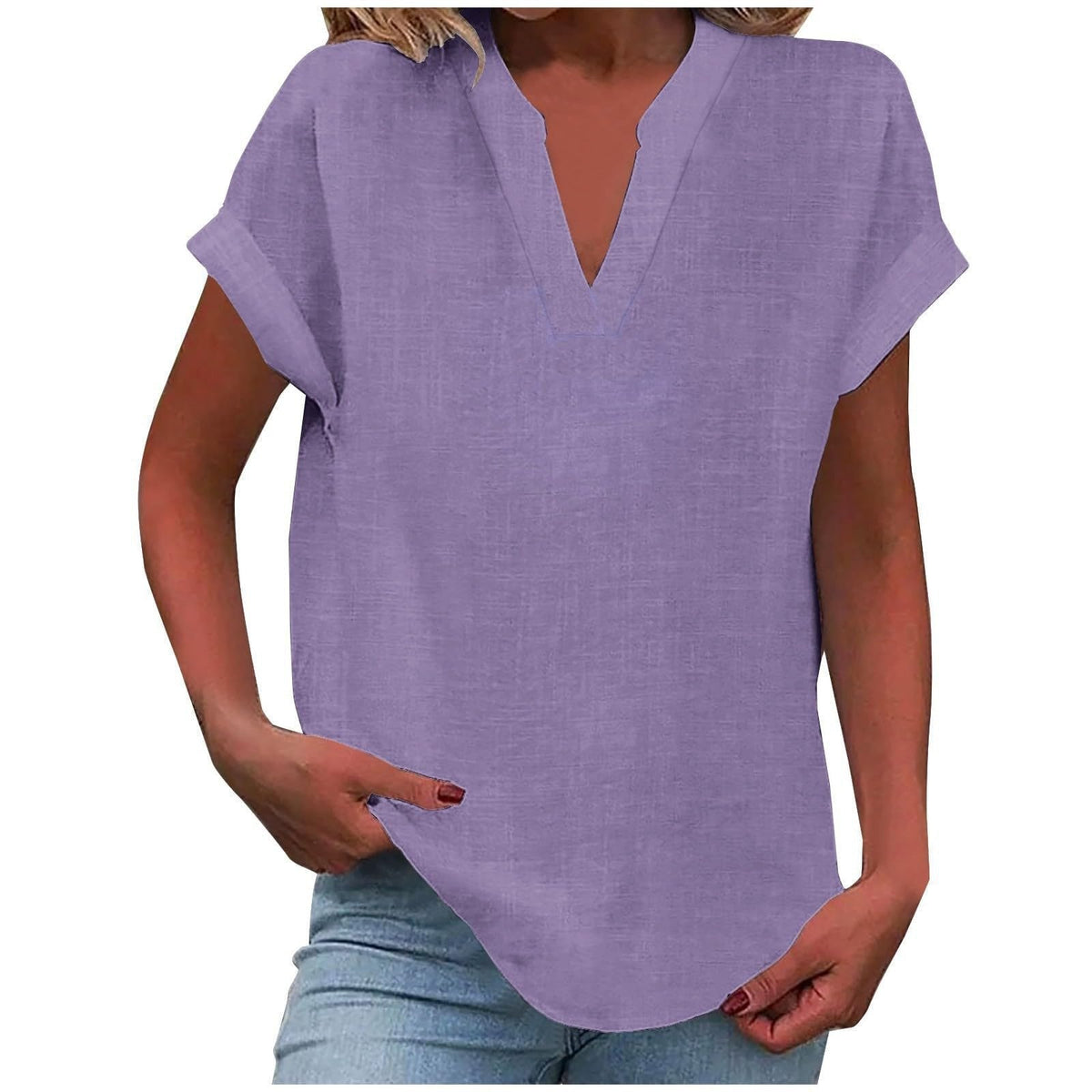 Women's V-Neck Relaxed Blouse