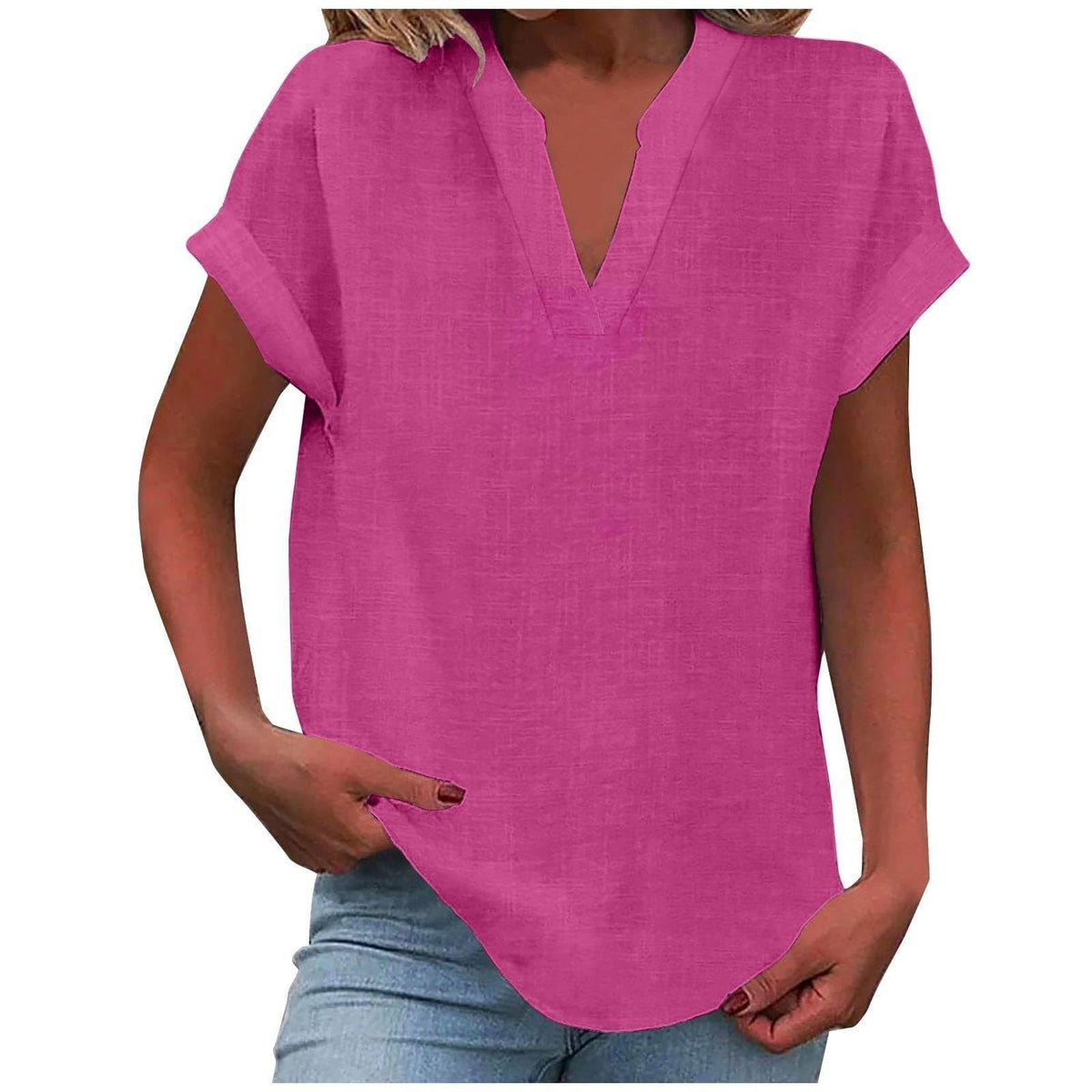 Women's V-Neck Relaxed Blouse