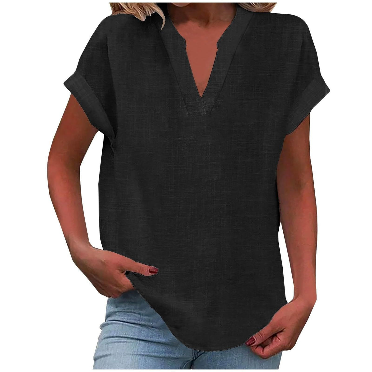 Women's V-Neck Relaxed Blouse