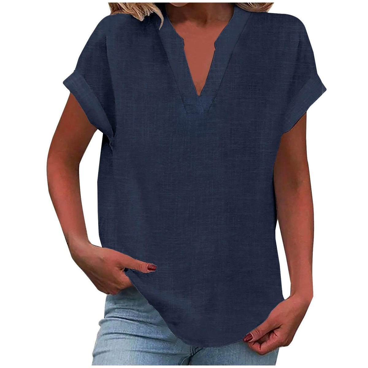 Women's V-Neck Relaxed Blouse
