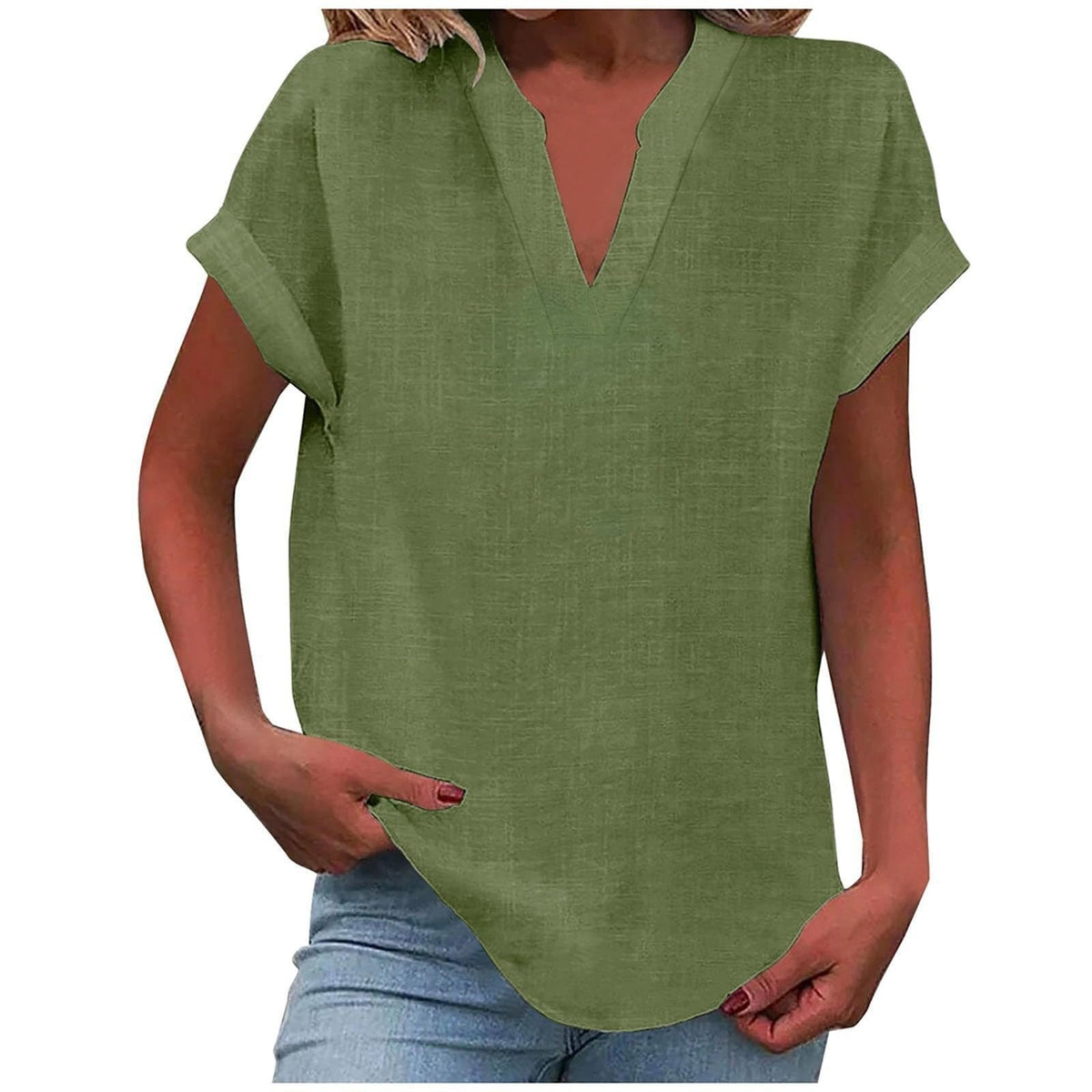 Women's V-Neck Relaxed Blouse