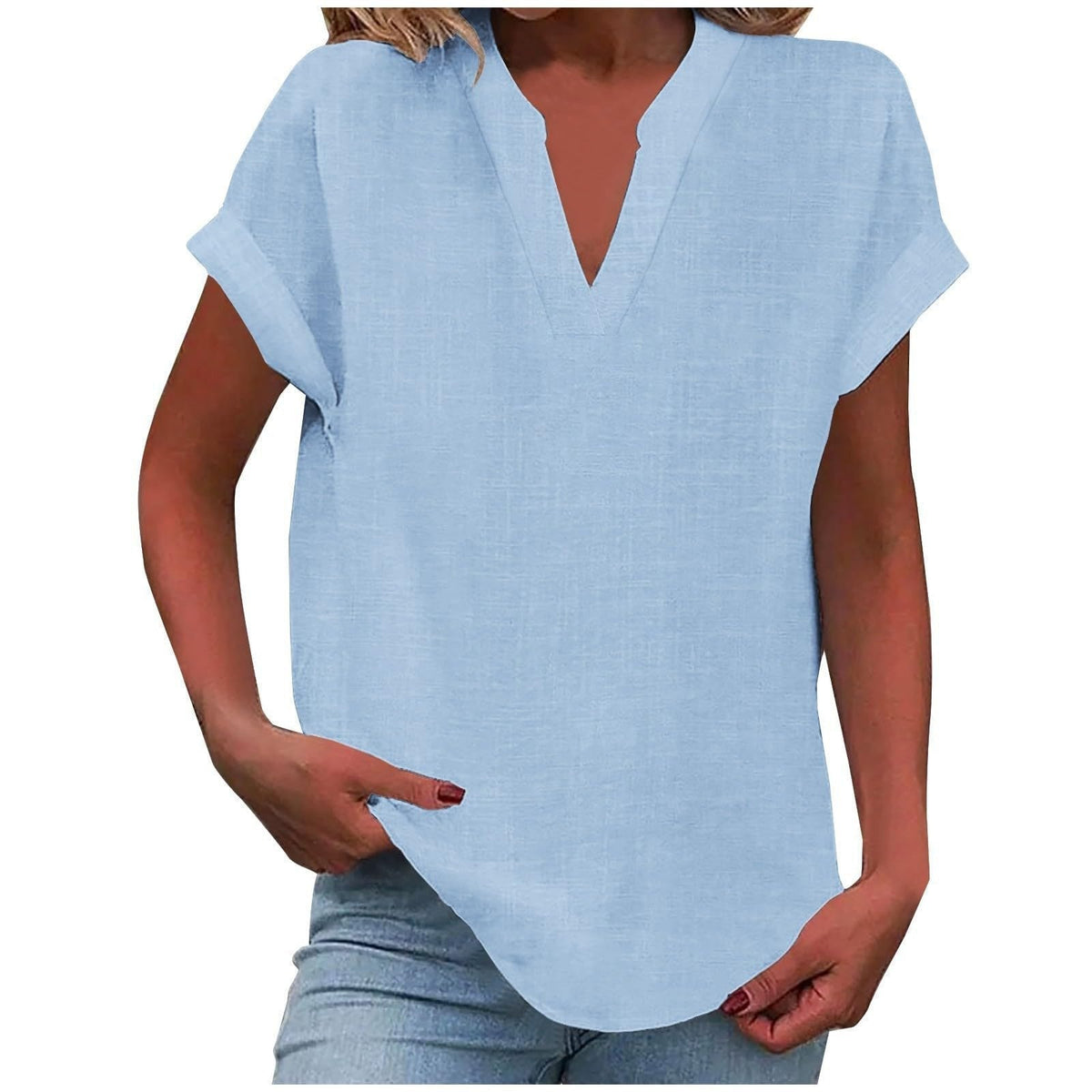 Women's V-Neck Relaxed Blouse
