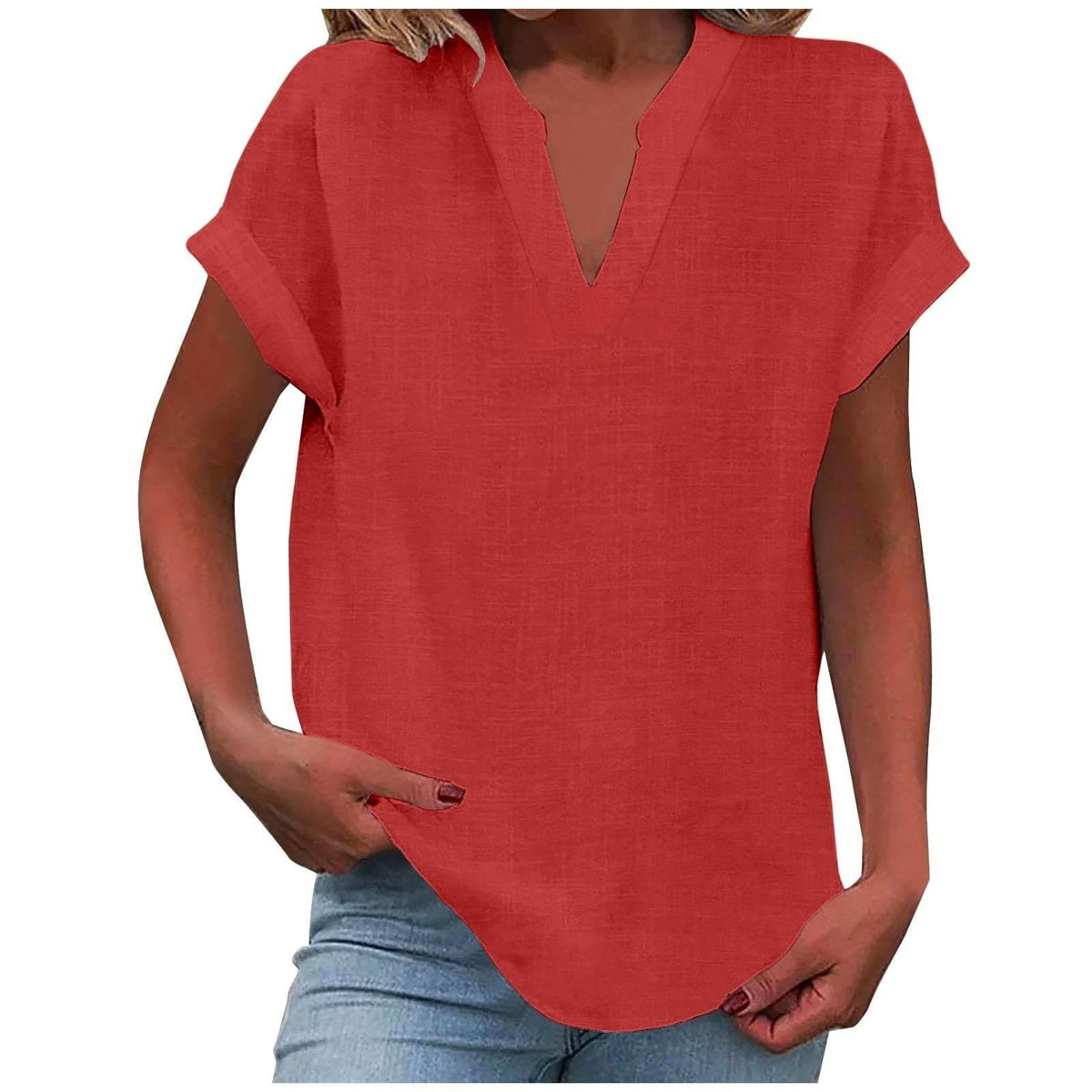 Women's V-Neck Relaxed Blouse