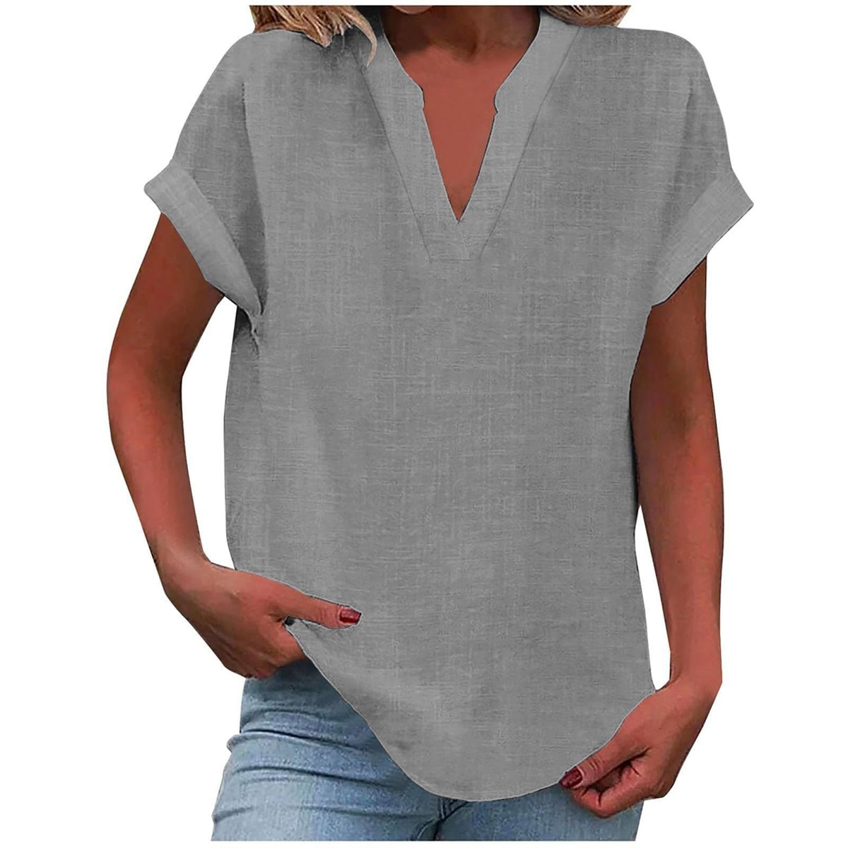 Women's V-Neck Relaxed Blouse