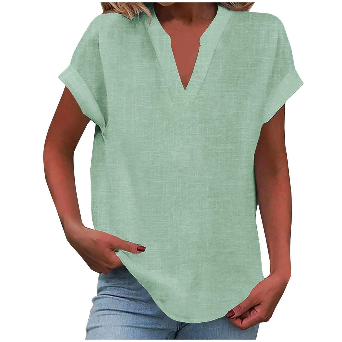 Women's V-Neck Relaxed Blouse