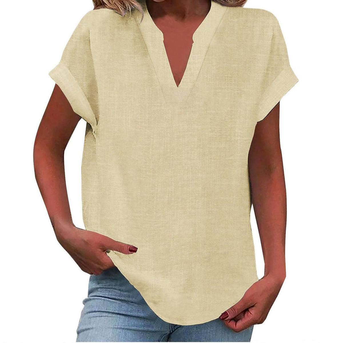 Women's V-Neck Relaxed Blouse