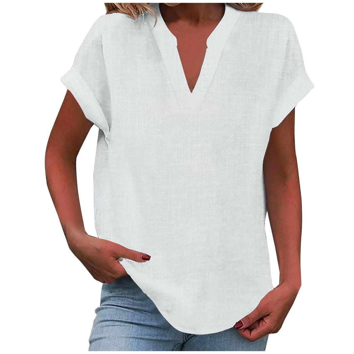 Women's V-Neck Relaxed Blouse