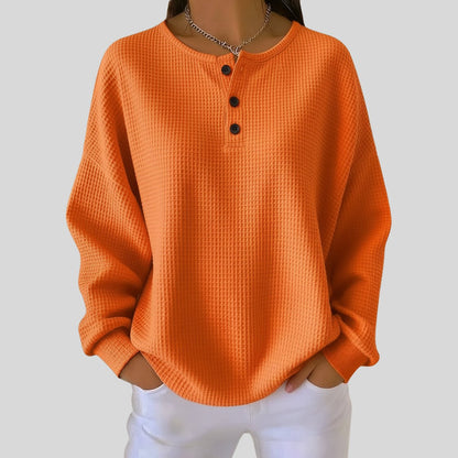 Women's Waffle Knit Sweater Top
