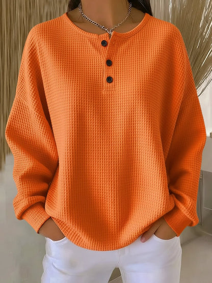 Women's Waffle Knit Sweater Top