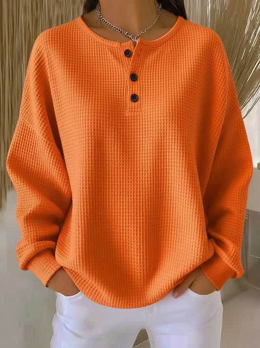 Women's Waffle Knit Sweater Top