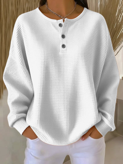 Women's Waffle Knit Sweater Top