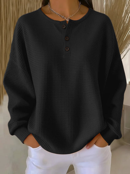 Women's Waffle Knit Sweater Top