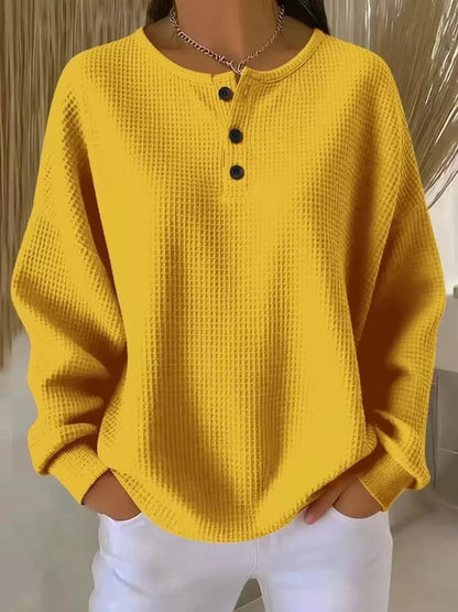 Women's Waffle Knit Sweater Top