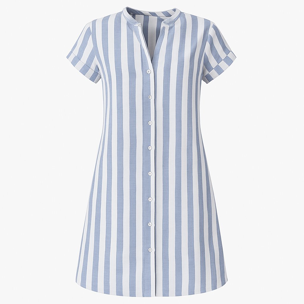 Women's Casual Striped Shirt Dress