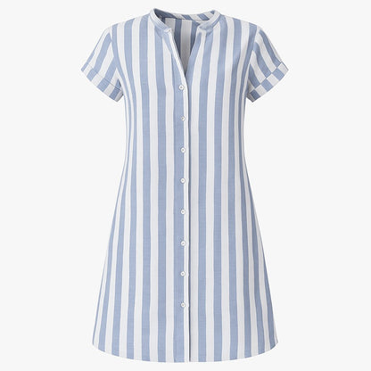 Women's Casual Striped Shirt Dress