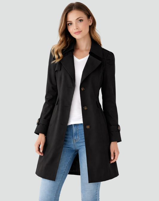 Women's Classic Lapel Trench Coat
