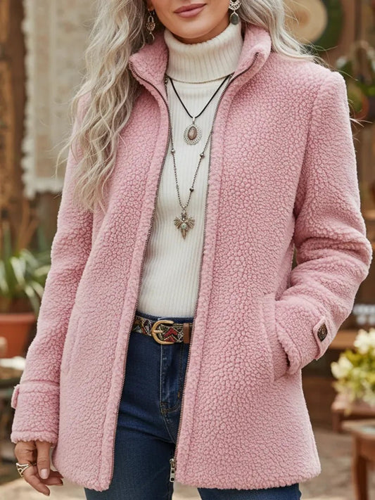 Women's Teddy Fleece Zip-Up Coat